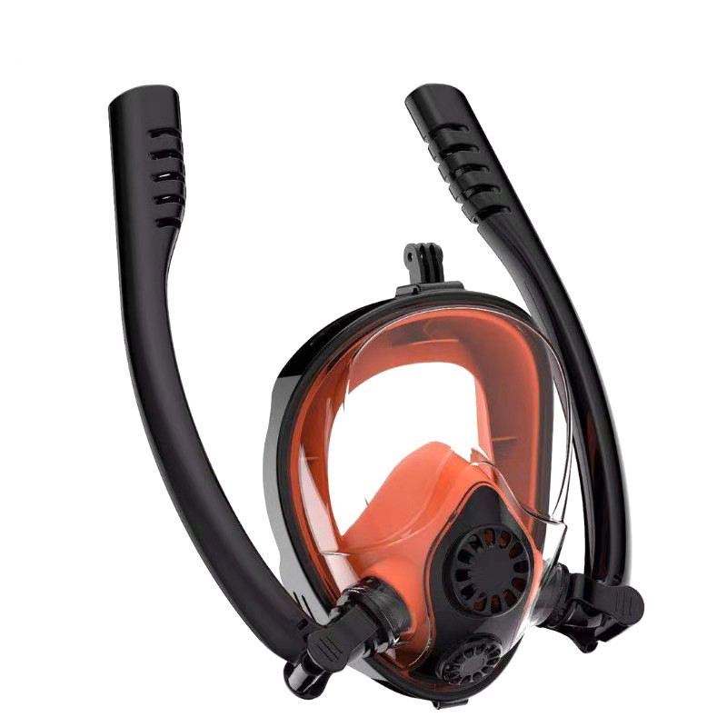 Snorkel Mask Full Face - Maska do snorkelingu z podwójną rurką,