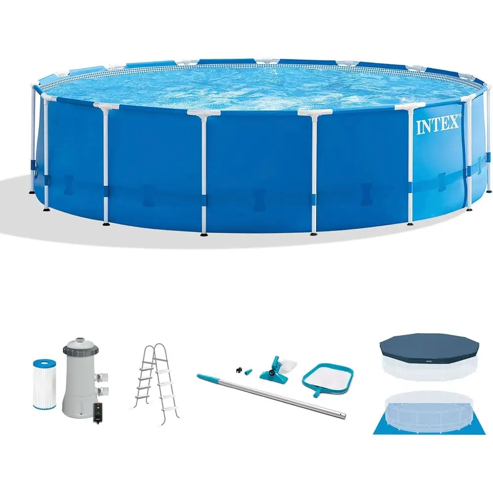 Pool Ladder Above Ground - Zestaw basenu naziemnego okrągłego 15' x