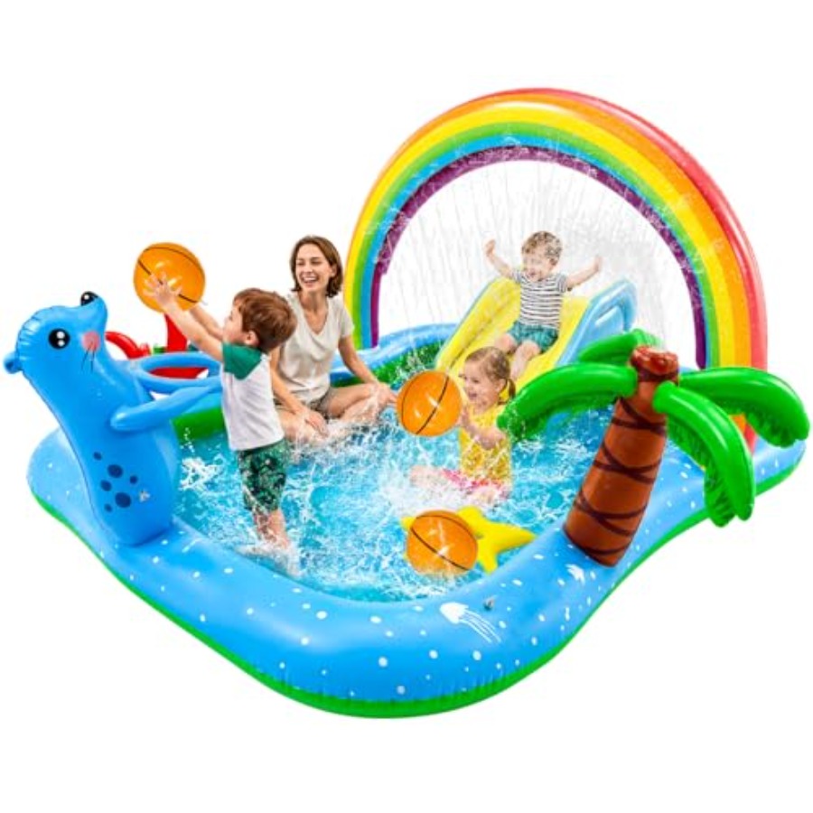 Water Slide Inflatable - Nadmuchiwany basen do zabawy na podwórku